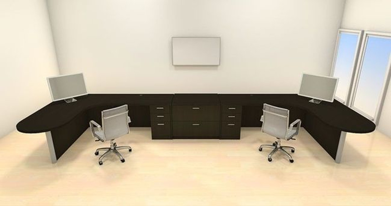 Two Persons Modern Executive Office Workstation Desk Set, #CH-AMB-S73