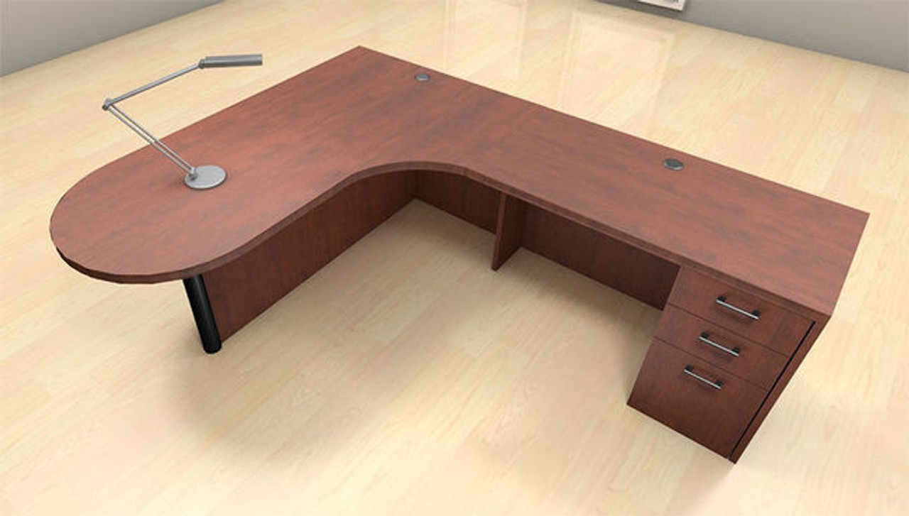 3pc L Shape Modern Executive Office Desk Set, #CH-AMB-L14