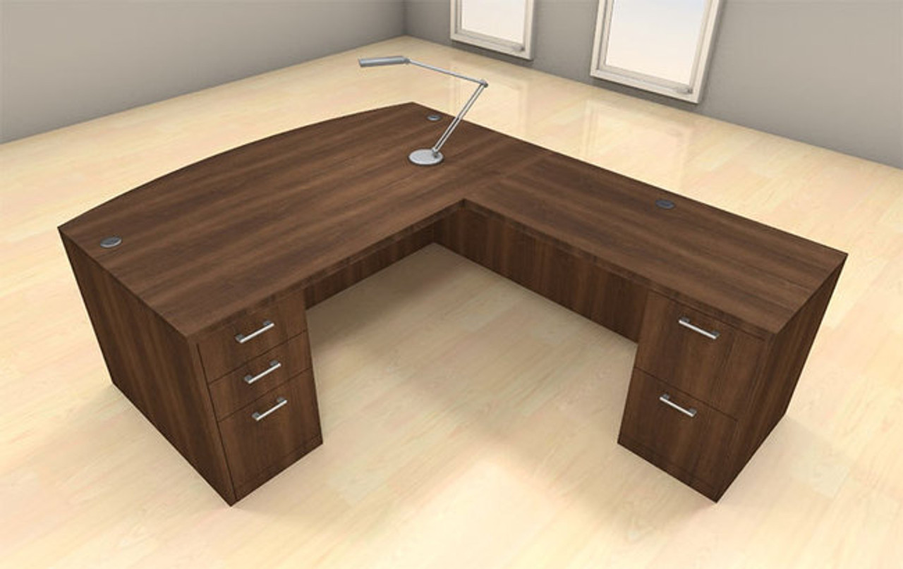4pc L Shape Modern Executive Office Desk Set, #CH-AMB-L21
