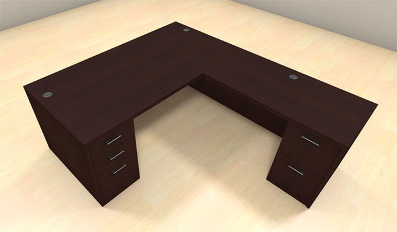 4pc L Shape Modern Executive Office Desk Set, #CH-AMB-L28