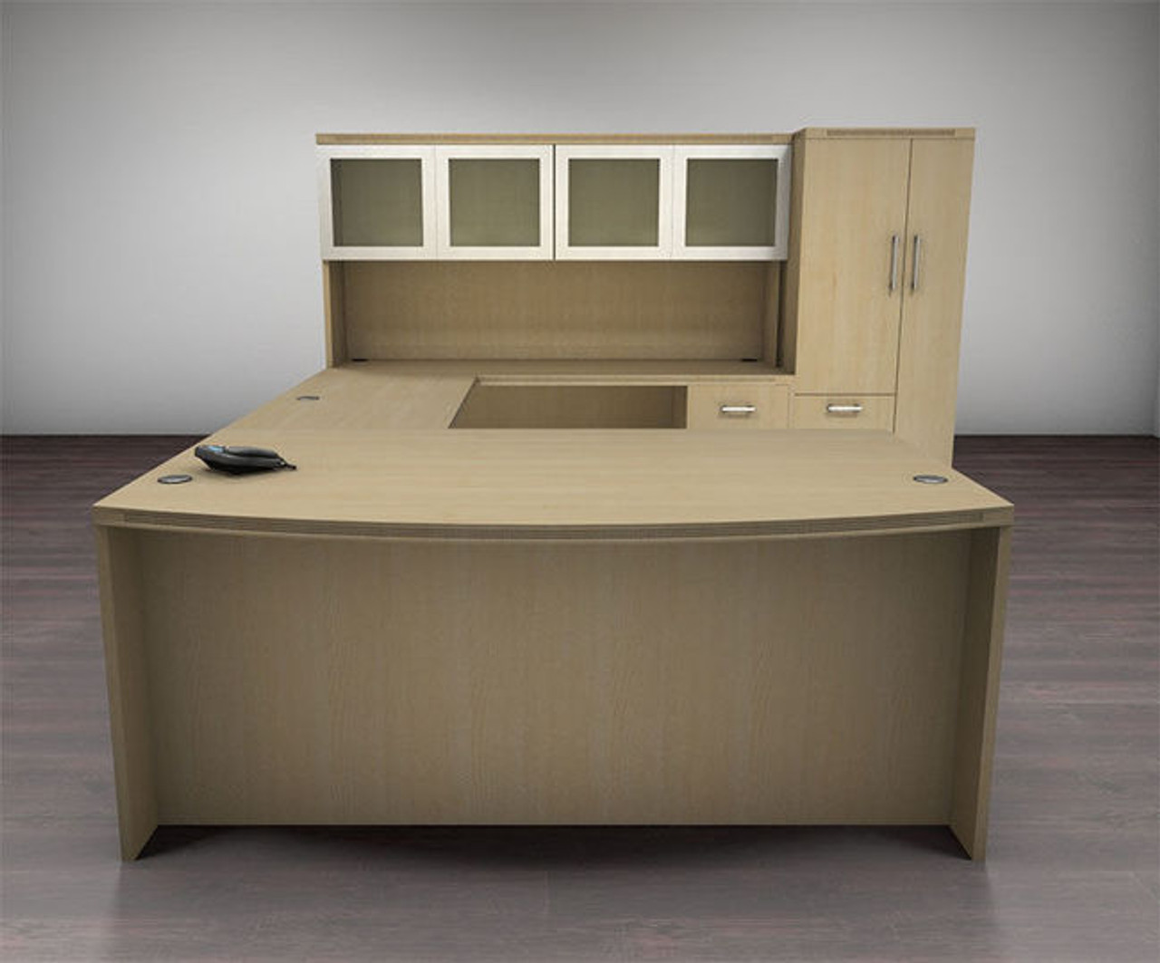6pc U Shape Modern Executive Office Desk Set, #CH-AMB-U62