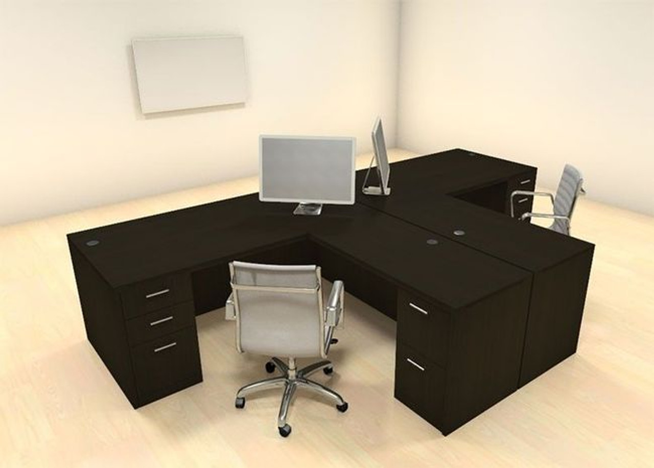 Two Persons Modern Executive Office Workstation Desk Set, #CH-AMB-S3