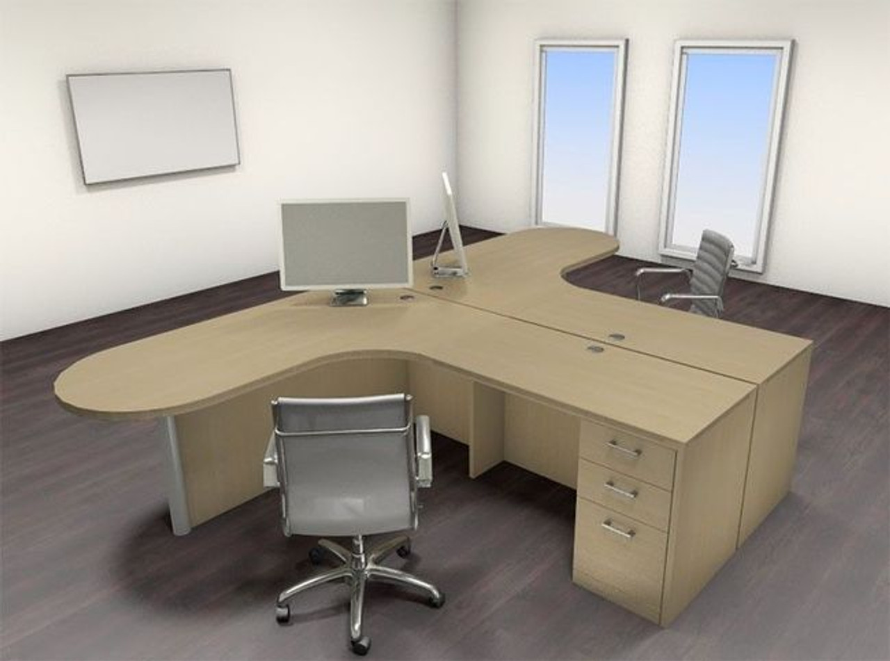 Two Persons Modern Executive Office Workstation Desk Set, #CH-AMB-S35