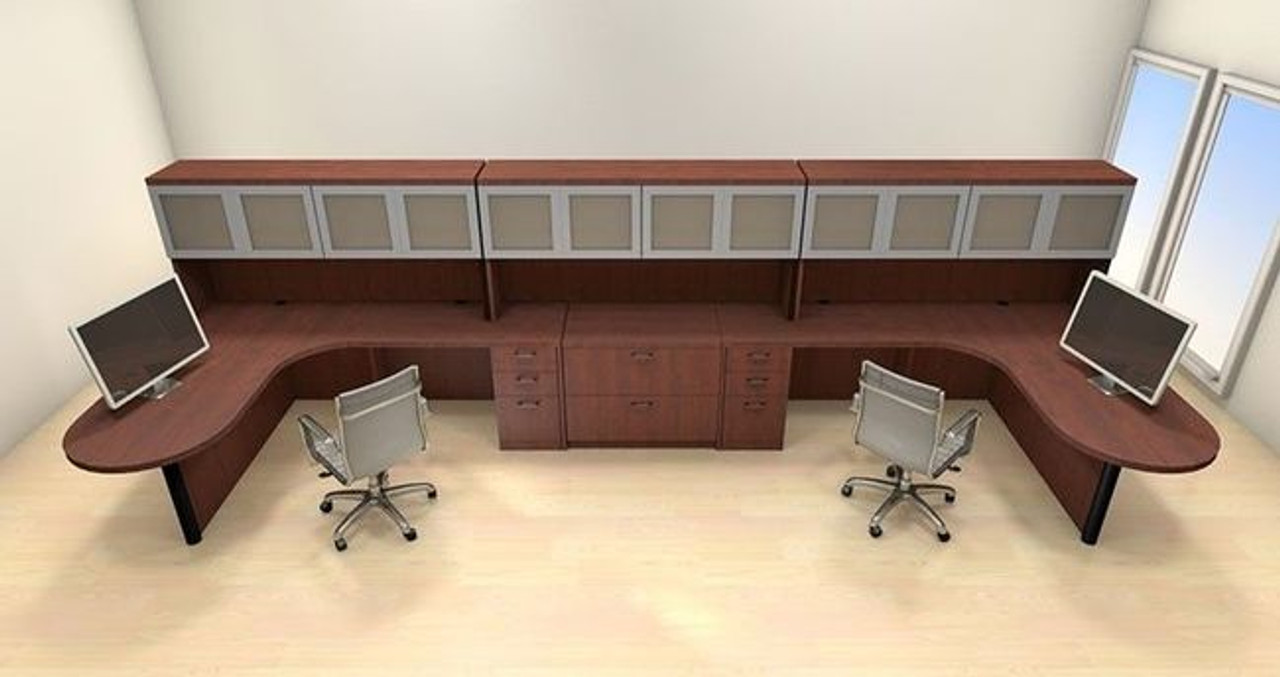 Two Persons Modern Executive Office Workstation Desk Set, #CH-AMB-S76