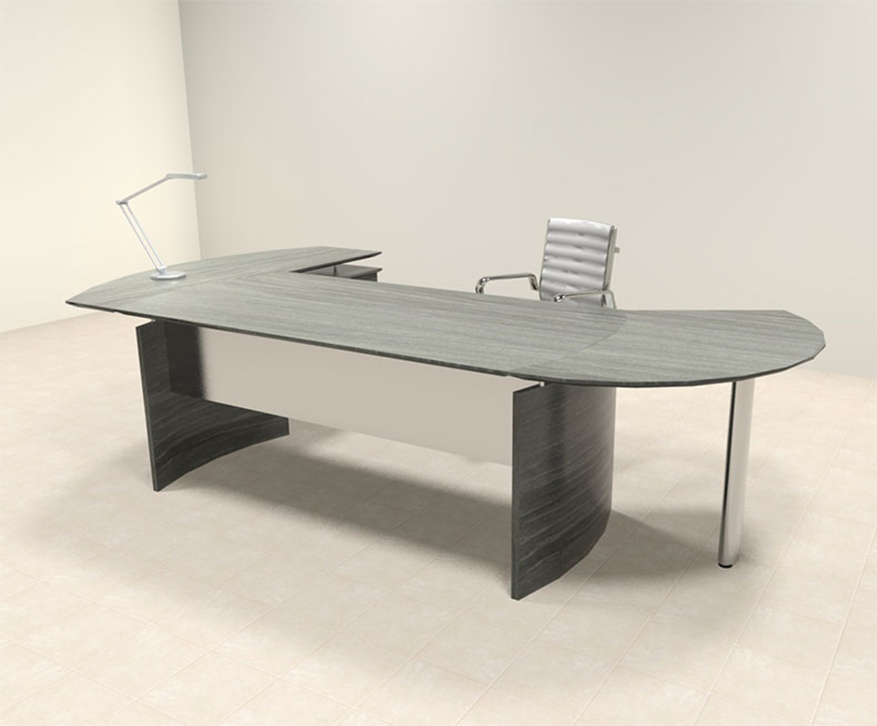 3pc Modern Contemporary Oval Executive Office Desk Set, #MT-MED-O1
