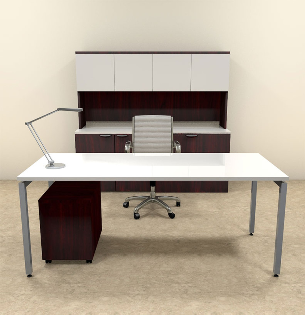 4pc Modern Contemporary Executive Office Desk Set, #OF-CON-D13