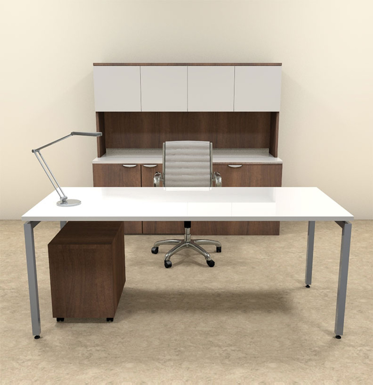 4pc Modern Contemporary Executive Office Desk Set, #OF-CON-D14
