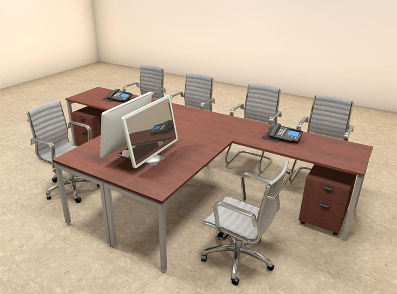 Two Persons Modern Executive Office Workstation Desk Set, #OF-CON-S12