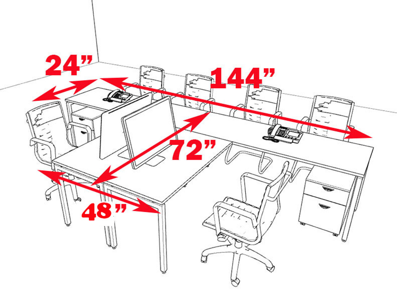 Two Persons Modern Executive Office Workstation Desk Set, #OF-CON-S13