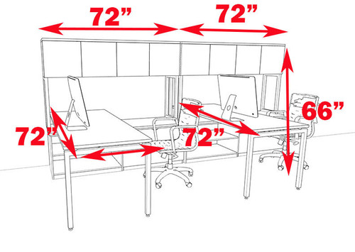 Two Persons Modern Executive Office Workstation Desk Set, #OF-CON-S2