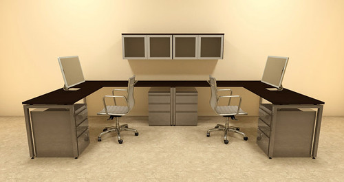 Two Persons Modern Executive Office Workstation Desk Set, #OF-CON-S20