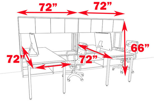 Two Persons Modern Executive Office Workstation Desk Set, #OF-CON-S9