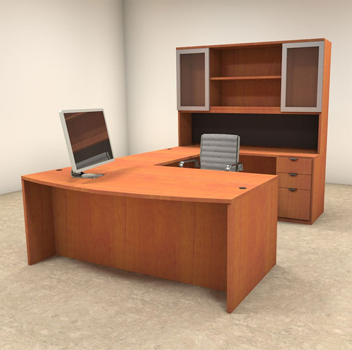5pc U Shaped Modern Contemporary Executive Office Desk Set, #OF-CON-U26