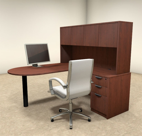4pc L Shaped Modern Executive Office Desk, #OT-SUL-L22