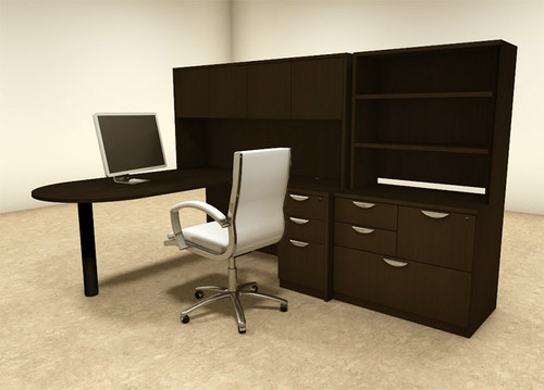 6pc L Shaped Modern Executive Office Desk, #OT-SUL-L28