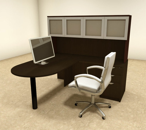 4pc L Shaped Modern Executive Office Desk, #OT-SUL-L44