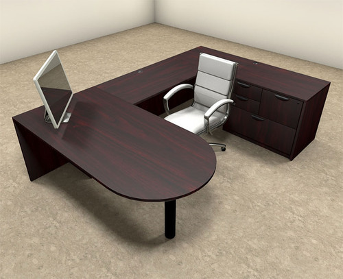 4pc U Shaped Modern Executive Office Desk, #OT-SUL-U11