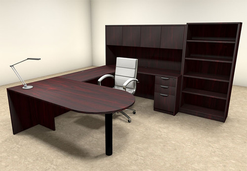 6pc U Shaped Modern Executive Office Desk, #OT-SUL-U27