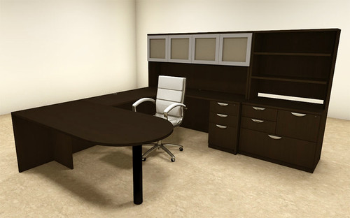 7pc U Shaped Modern Executive Office Desk, #OT-SUL-U52