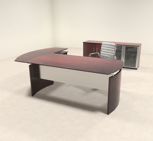 3pc Modern Contemporary L Shaped Executive Office Desk Set, #MT-MED-O29