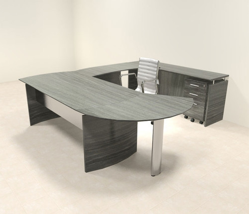 5pc Modern Contemporary U Shaped Executive Office Desk Set, #MT-MED-U10