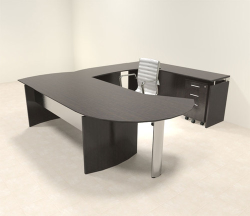 5pc Modern Contemporary U Shaped Executive Office Desk Set, #MT-MED-U12