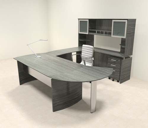 6pc Modern Contemporary U Shaped Executive Office Desk Set, #MT-MED-U13