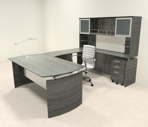 5pc Modern Contemporary U Shaped Executive Office Desk Set, #MT-MED-U4