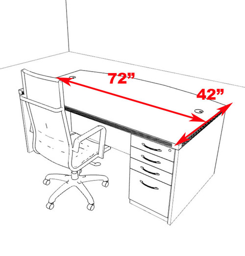 2pc Modern Contemporary Executive Office Desk Set, #RO-ABD-D4