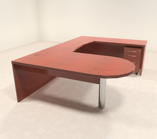 4pc Modern Contemporary U Shaped Executive Office Desk Set, #RO-ABD-U17