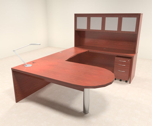 5pc Modern Contemporary U Shaped Executive Office Desk Set, #RO-ABD-U20
