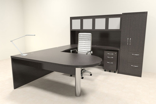 6pc Modern Contemporary U Shaped Executive Office Desk Set, #RO-ABD-U27