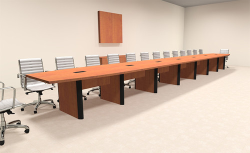 Modern Boat Shaped 30' Feet Conference Table, #OF-CON-CP51