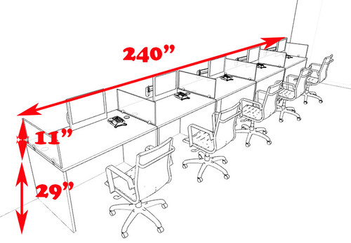 Five Person Modern Divider Office Workstation Desk Set, #CH-AMB-SP78