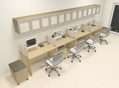 Four Person Modern Divider Office Workstation Desk Set, #CH-AMB-SP115