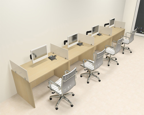 Four Person Modern Divider Office Workstation Desk Set, #CH-AMB-SP75