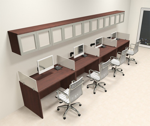 Four Person Modern Divider Office Workstation Desk Set, #CH-AMB-SP91