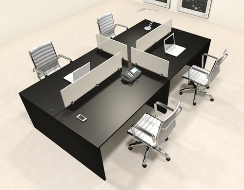 Four Persons Modern Office Divider Workstation Desk Set, #CH-AMB-FP33