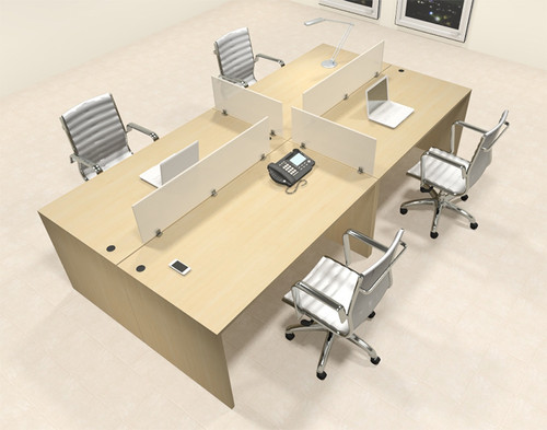 Four Persons Modern Office Divider Workstation Desk Set, #CH-AMB-FP35