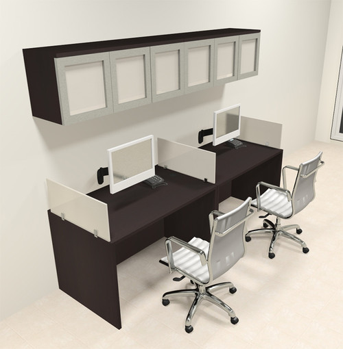 Two Person Modern Divider Office Workstation Desk Set, #CH-AMB-SP82