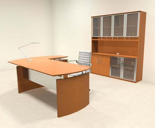 4pc Modern Contemporary L Shape Executive Office Desk Set, #RO-NAP-L10