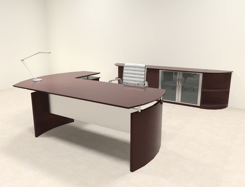 5pc Modern Contemporary L Shape Executive Office Desk Set, #RO-NAP-L9