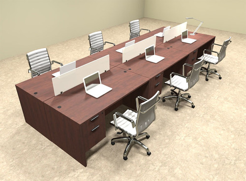 Six Person Modern Divider Office Workstation Desk Set, #OT-SUL-FP22