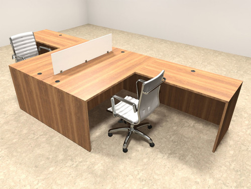 Two Person L Shaped Divider Office Workstation Desk Set, #OT-SUL-FP25