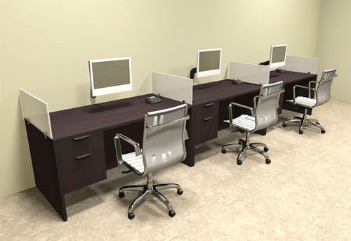 Three Person Divider Modern  Office Workstation Desk Set, #OT-SUL-SP27