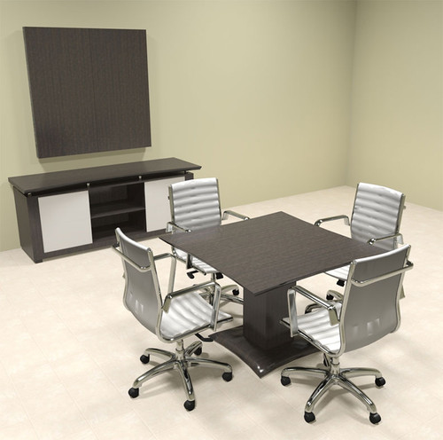 Modern Contemporary 42" Square Conference Table, #MT-STE-C3