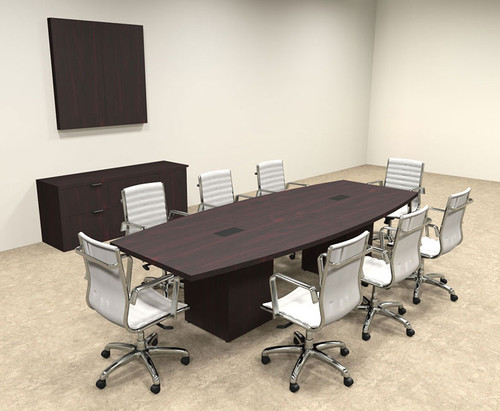 Modern Boat Shaped Cube Leg 10' Feet Conference Table, #OF-CON-CQ21