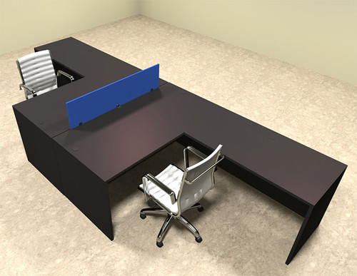 Two Person Blue Divider Office Workstation Desk Set, #OT-SUL-FPB28