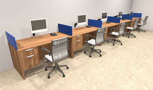 Five Person Blue Divider Office Workstation Desk Set, #OT-SUL-SPB33