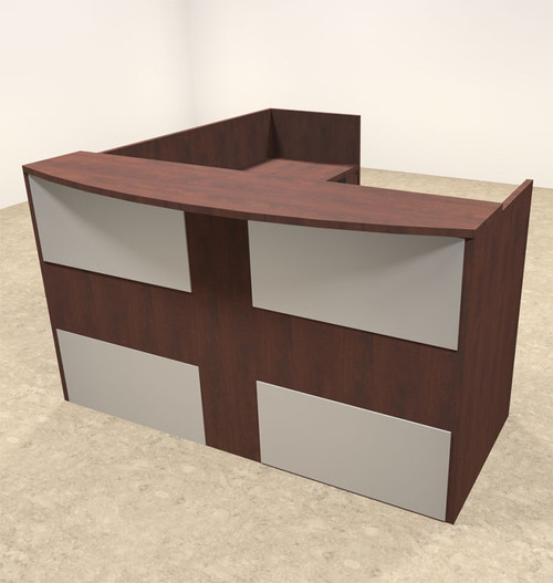 3pc L Shaped Modern Acrylic Panel Office Reception Desk, #OT-SUL-R22